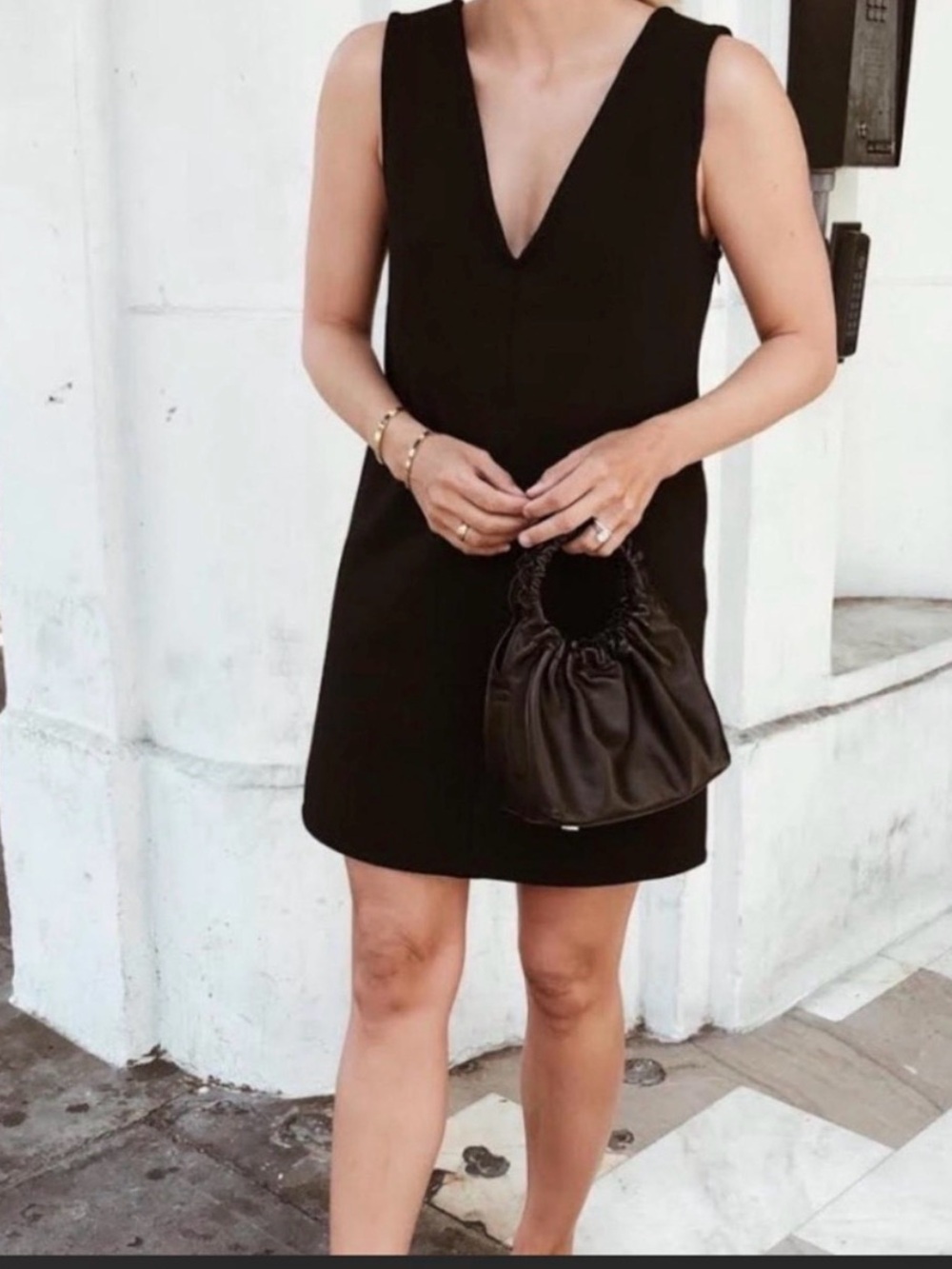 NWT| Tibi Black V-Neck Sleeveless Dress Size 4